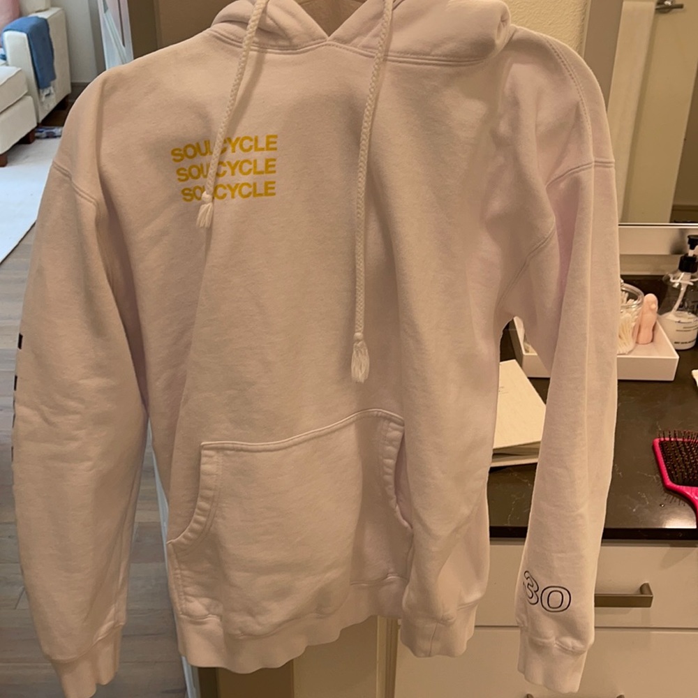 Soulcycle white sweatshirt